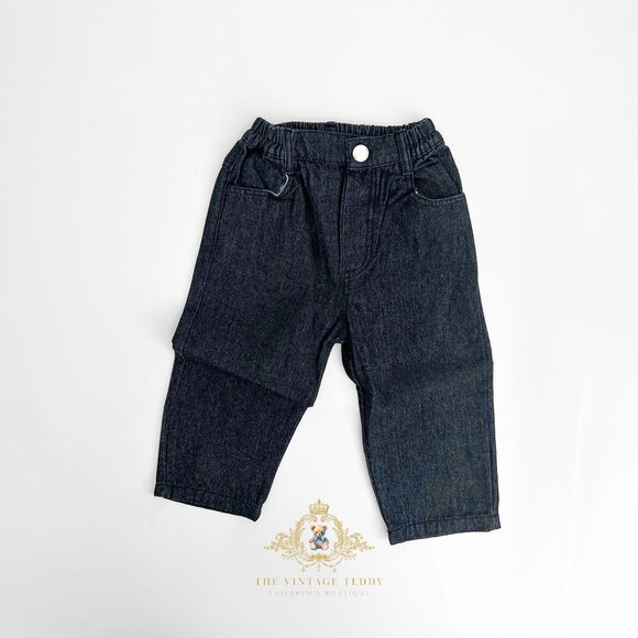 Other - NWT Cute Kids Denim Jeans Straight Leg Comfy Relaxed Fit Black Denim 9-12M